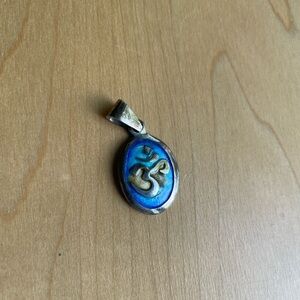 Sterling silver and enamel Om pendant